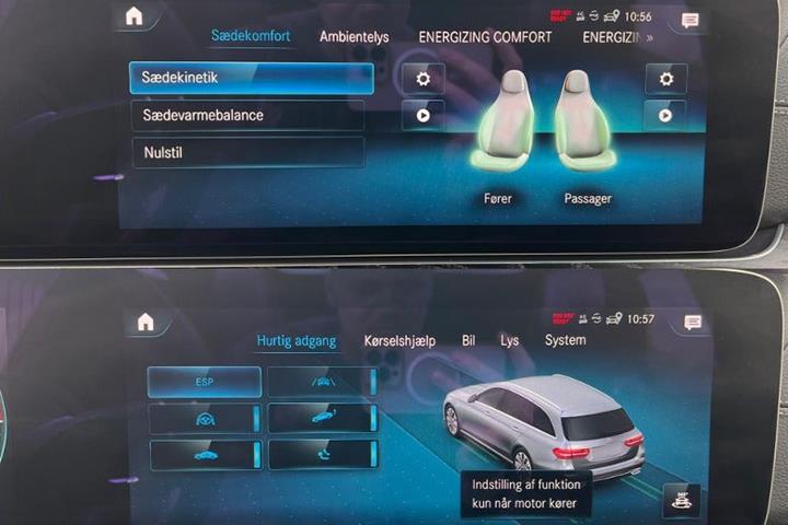 Grå Mercedes E300 e fra 2021