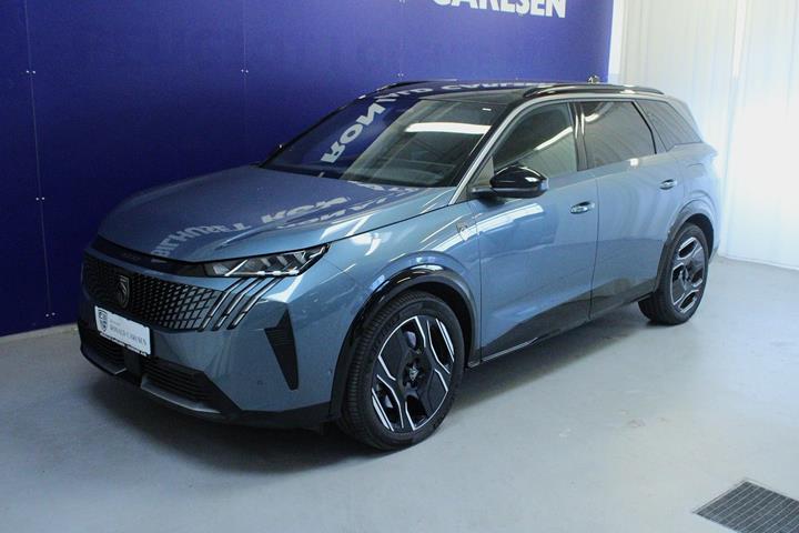 Blå Peugeot e-5008 fra 2025