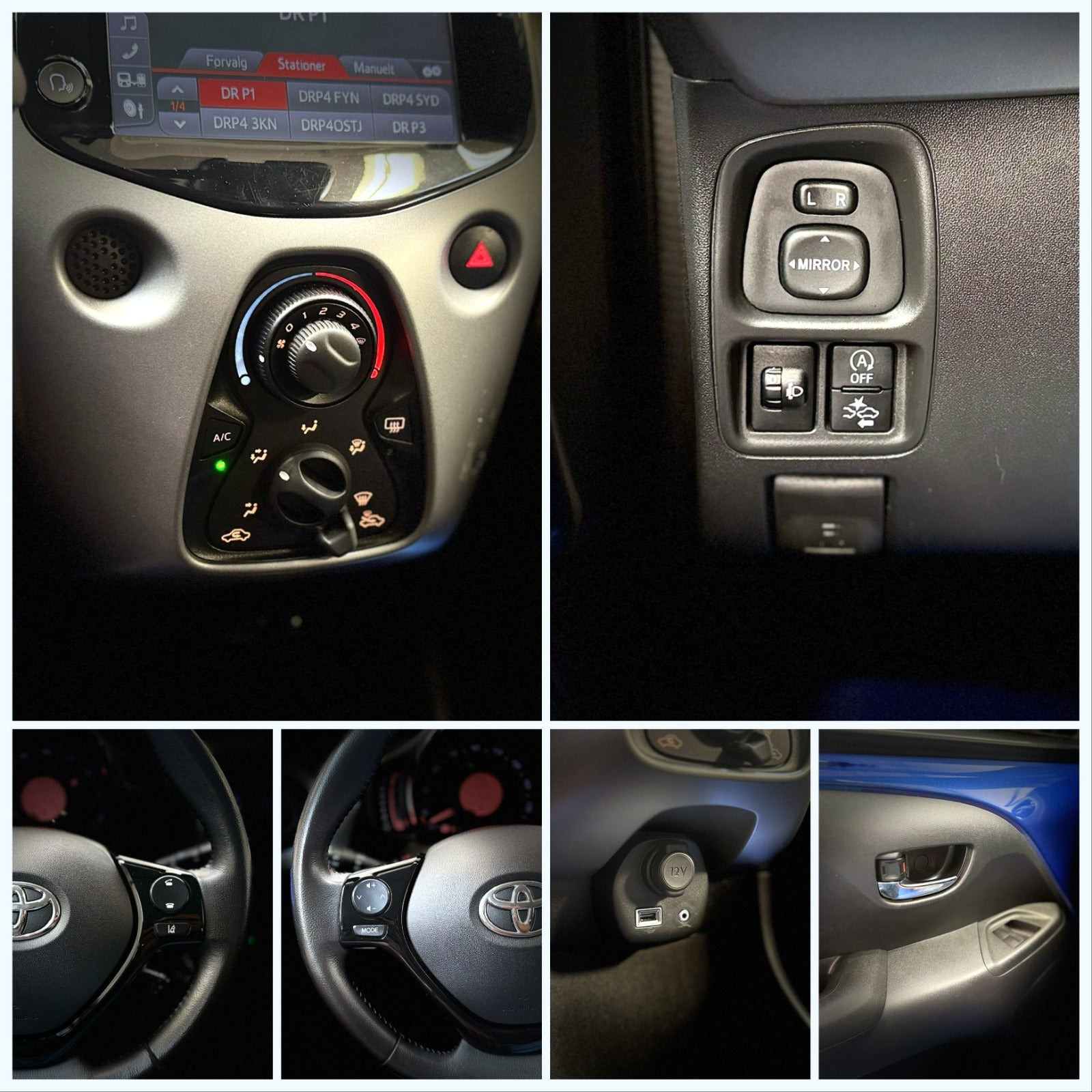 Blå Toyota Aygo fra 2018