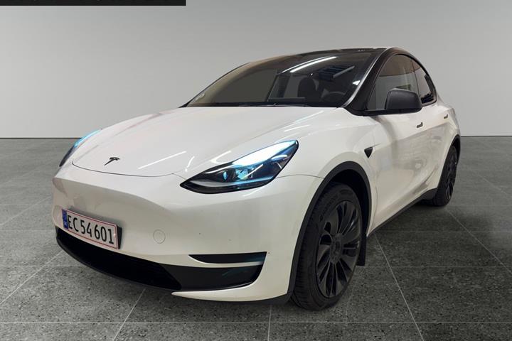 Hvid Tesla Model Y fra 2024