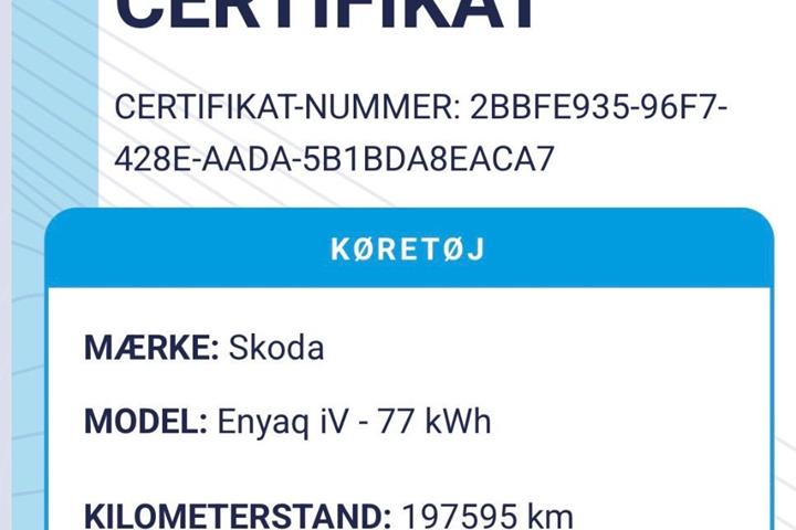 Gul Skoda Enyaq fra 2022