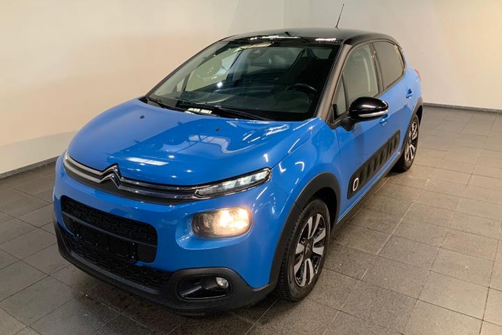 Blå Citroën C3 fra 2019 set udefra