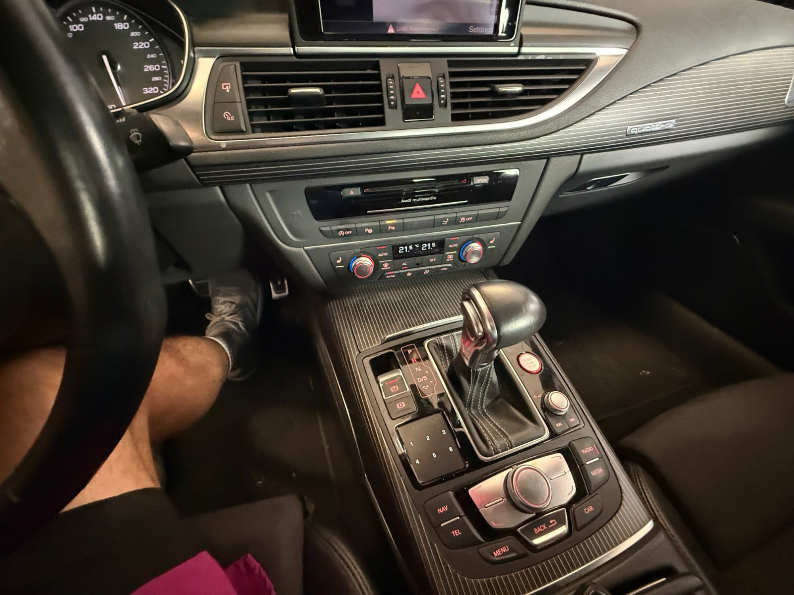 Sort Audi S7 fra 2013 set indefra
