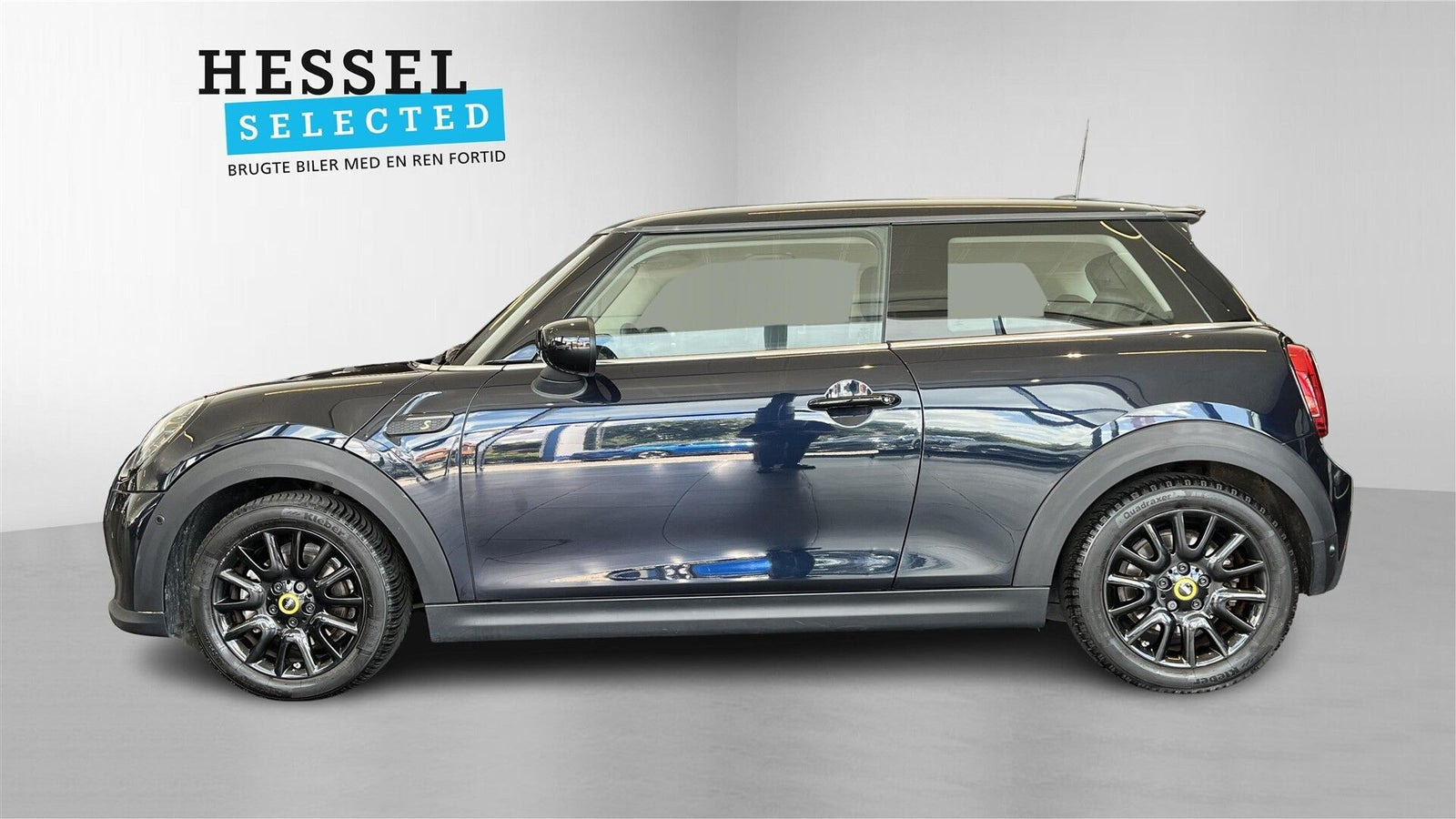 Blå Mini Cooper SE fra 2023
