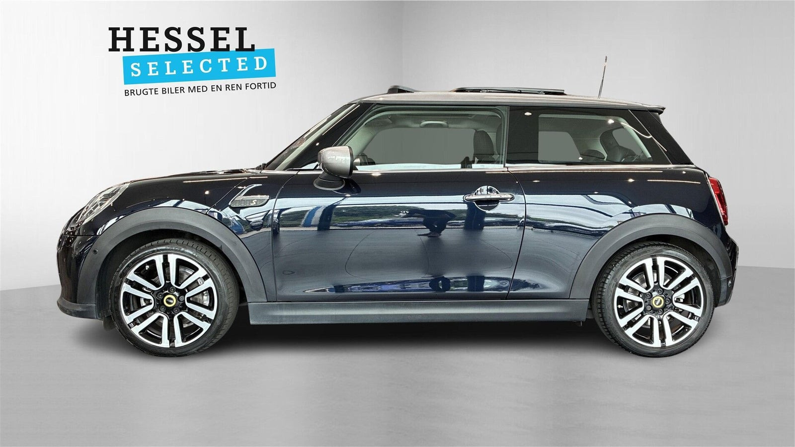 Blå Mini Cooper SE fra 2023