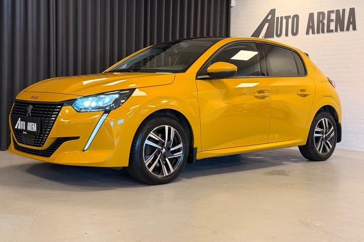 Gul Peugeot 208 fra 2020