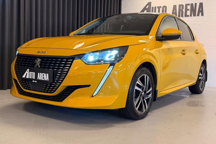 Gul Peugeot 208 fra 2020