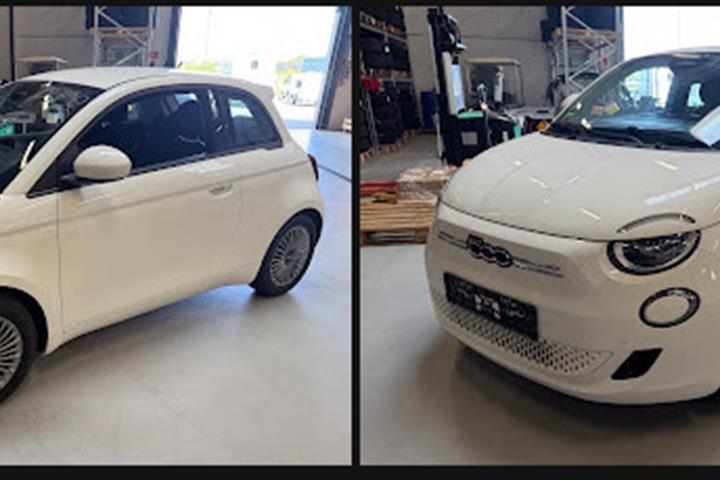 Hvid Fiat 500e fra 2023