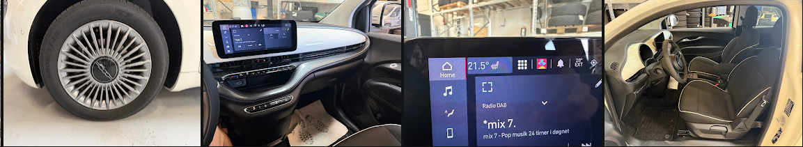 Hvid Fiat 500e fra 2023
