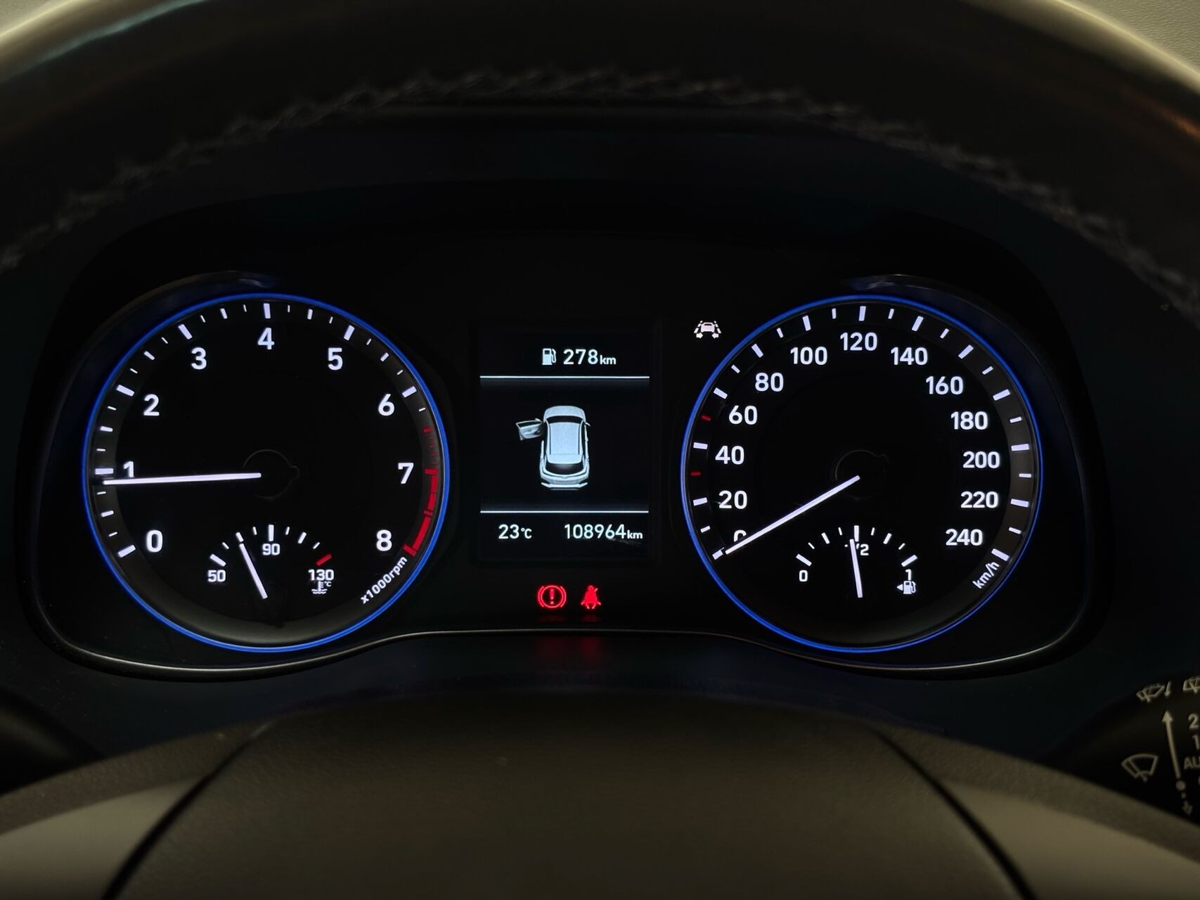 Rød Hyundai Kona fra 2020