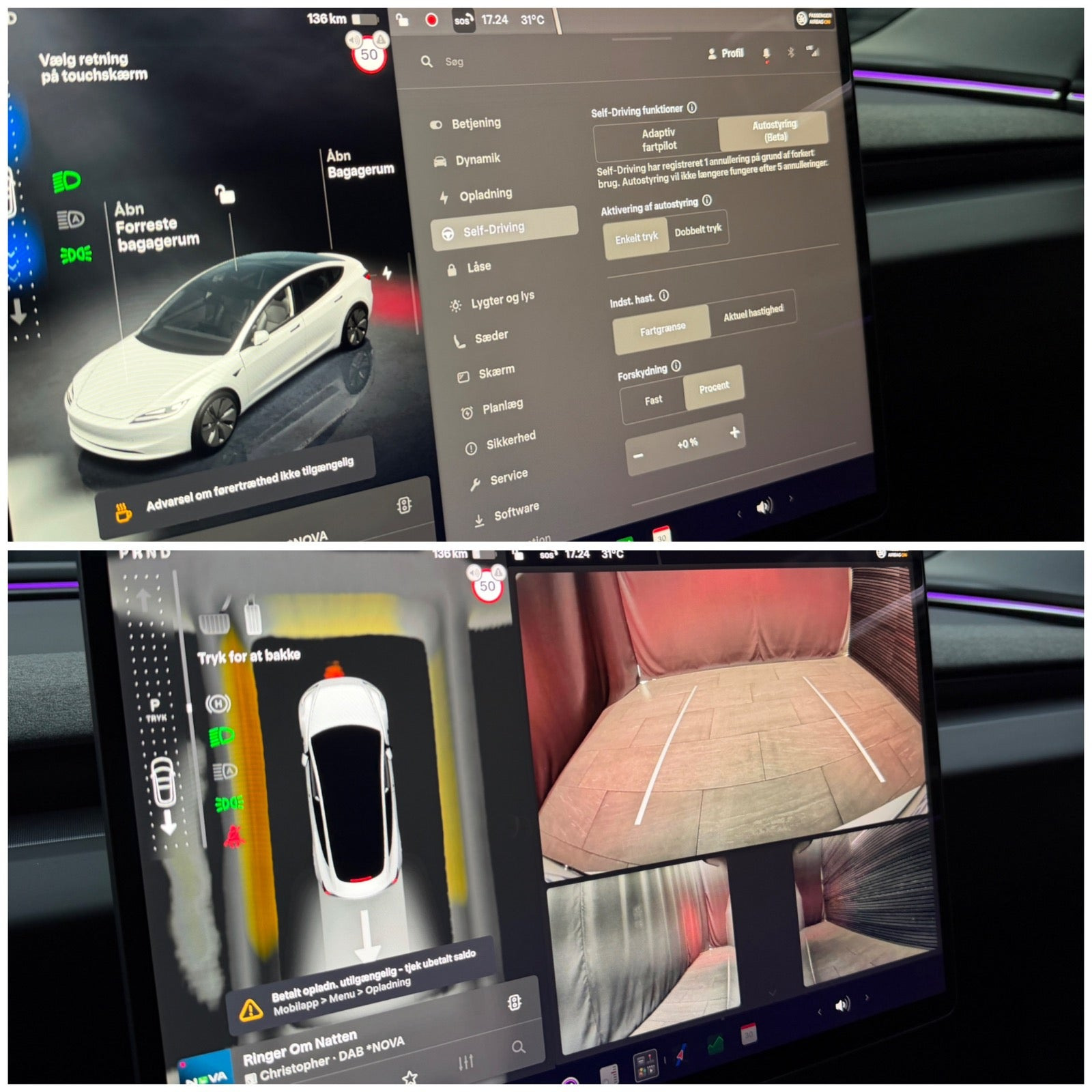 Hvid Tesla Model 3 fra 2024