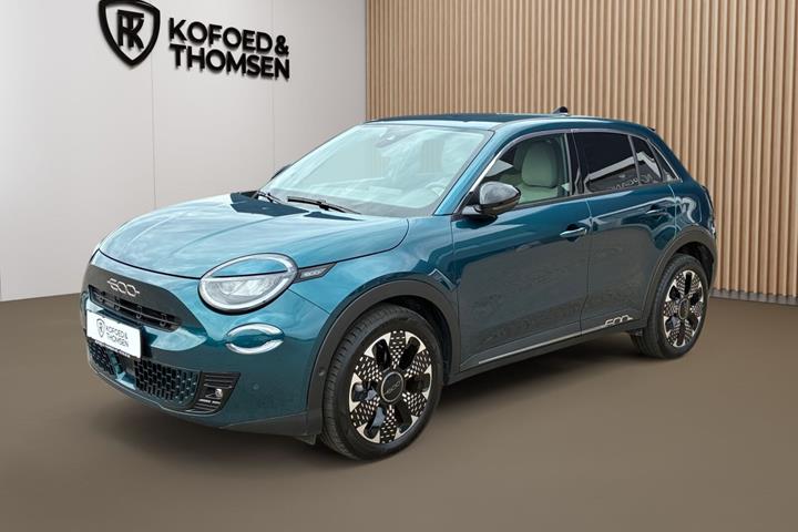 Turquoise Fiat 600e fra 2024