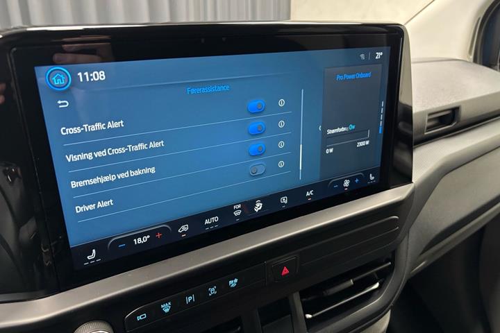 Blå Ford E-Transit Custom fra 2024