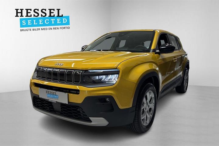 Gul Jeep Avenger fra 2025 set udefra