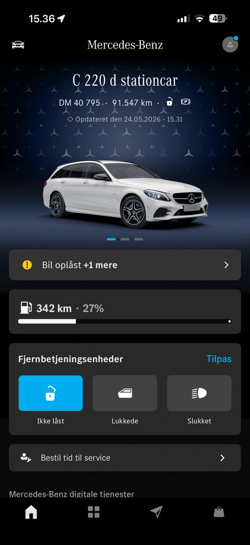 Hvid Mercedes C220 d fra 2021