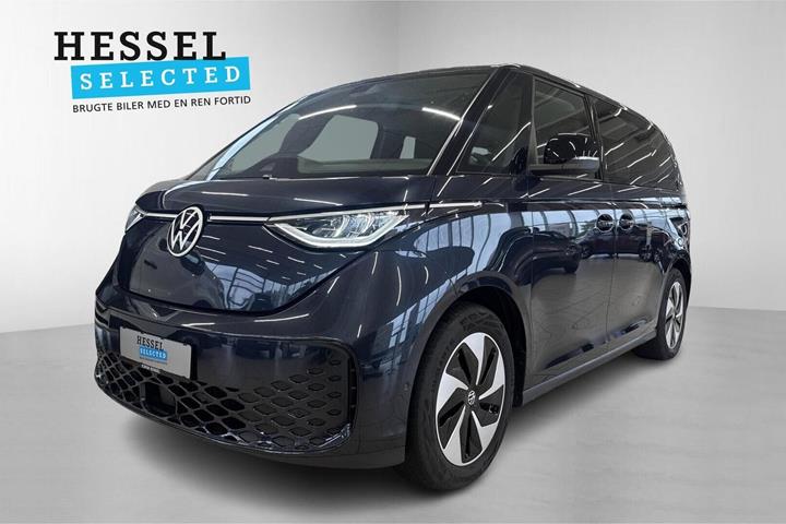 Blå VW ID.Buzz fra 2024 set udefra
