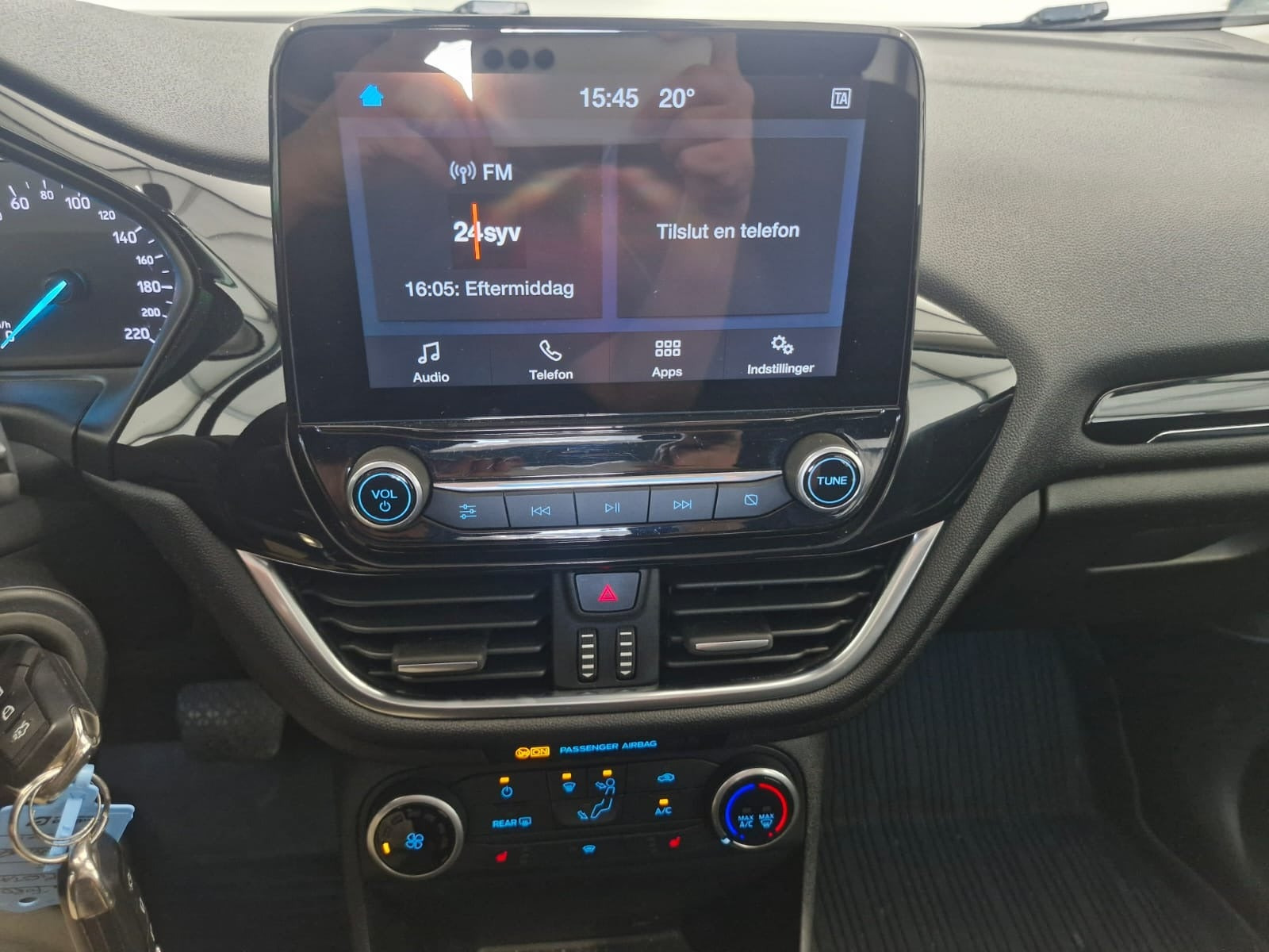 Blå Ford Fiesta fra 2018
