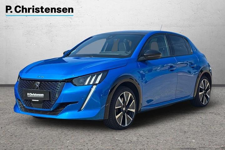 Blå Peugeot e-208 fra 2020
