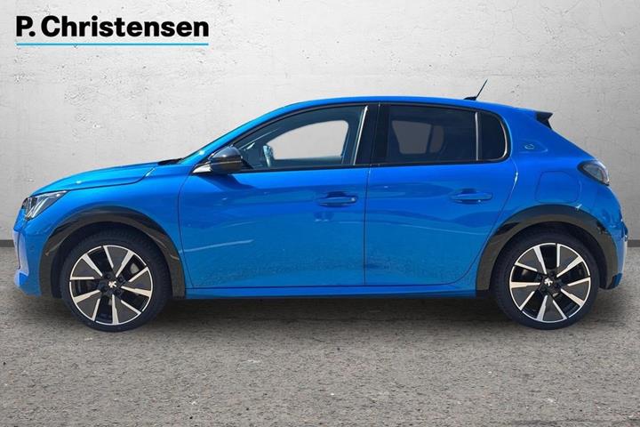 Blå Peugeot e-208 fra 2020