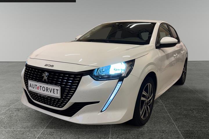 Hvid Peugeot 208 fra 2020 set udefra