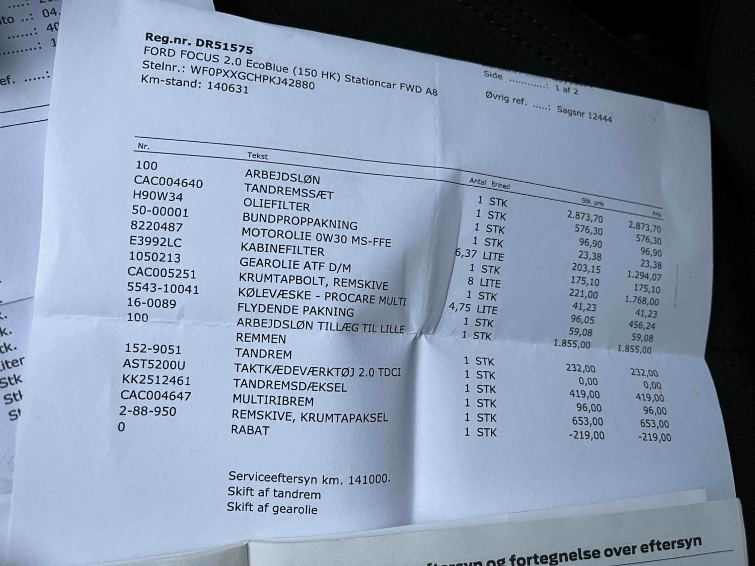 Grå Ford Focus fra 2019