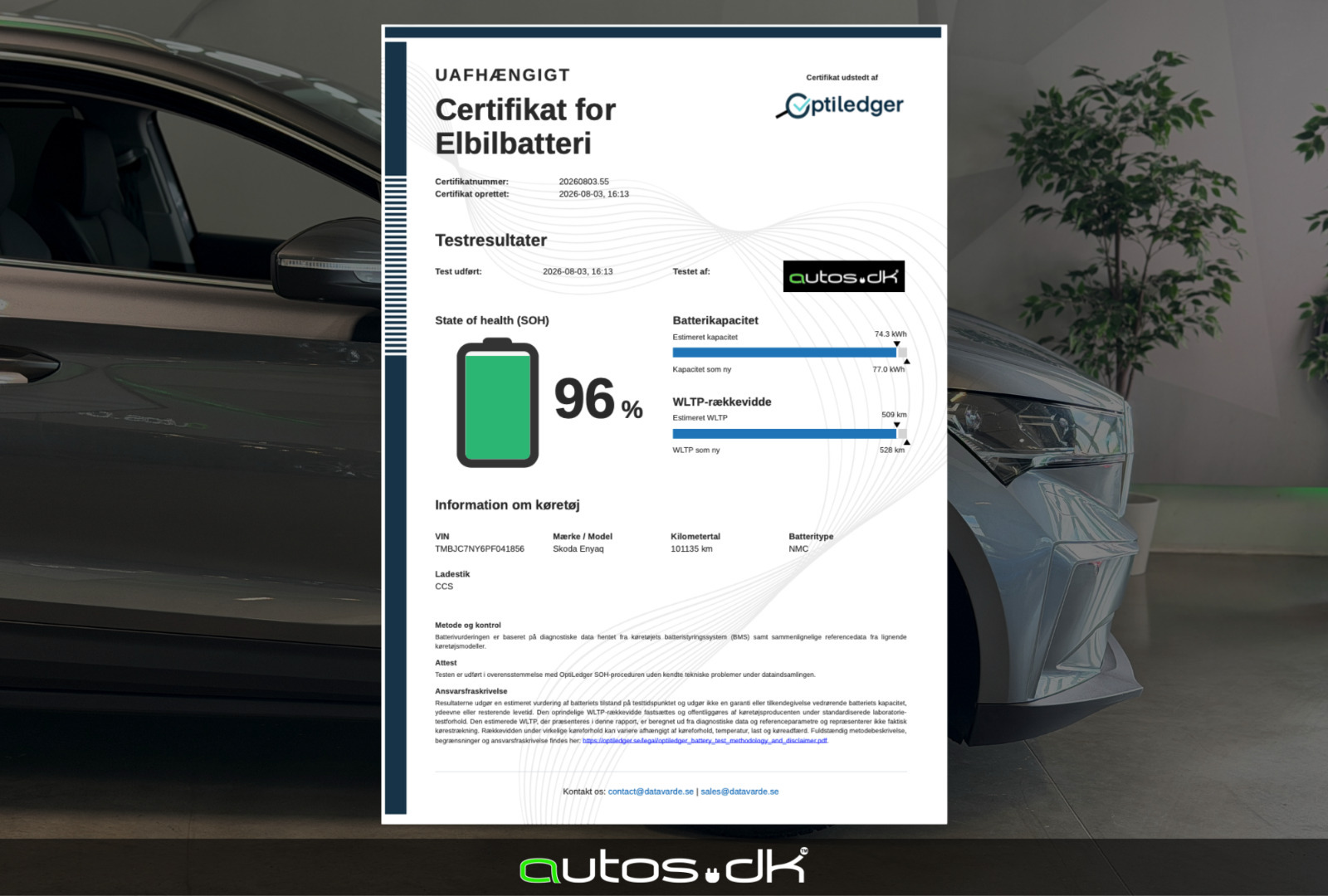 Grå Skoda Enyaq fra 2023