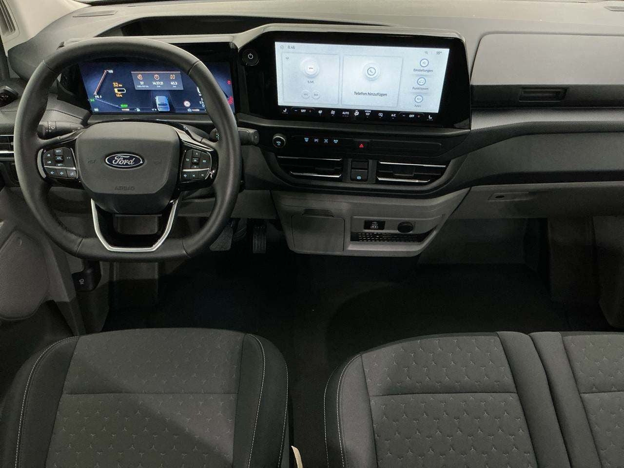 Blå Ford E-Transit Custom 340 L2 fra 2026