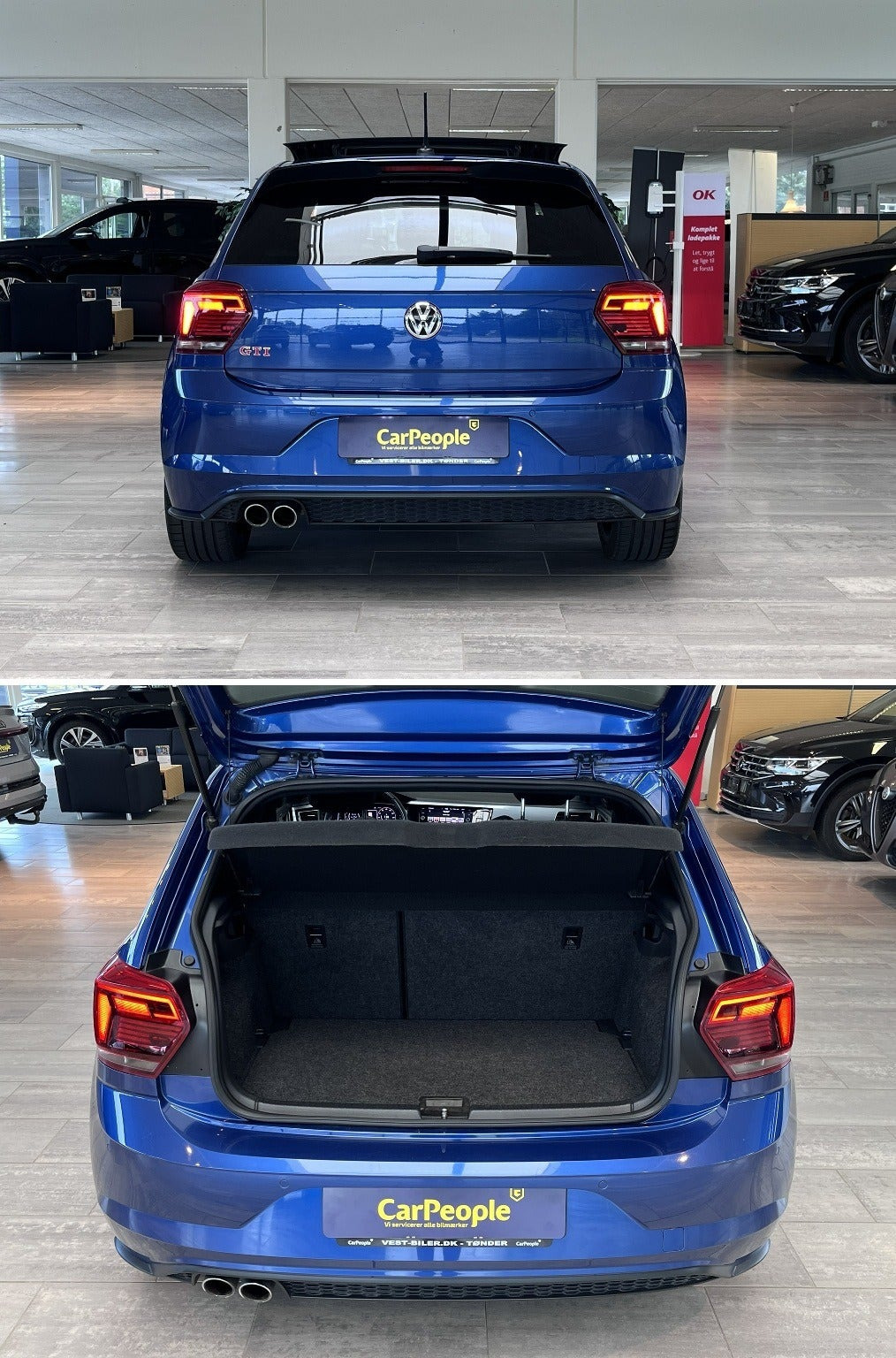 Blå VW Polo fra 2019