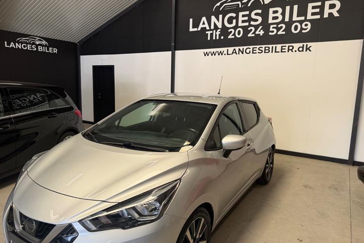 Sølv Nissan Micra fra 2017