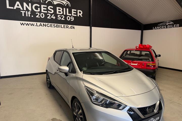 Sølv Nissan Micra fra 2017