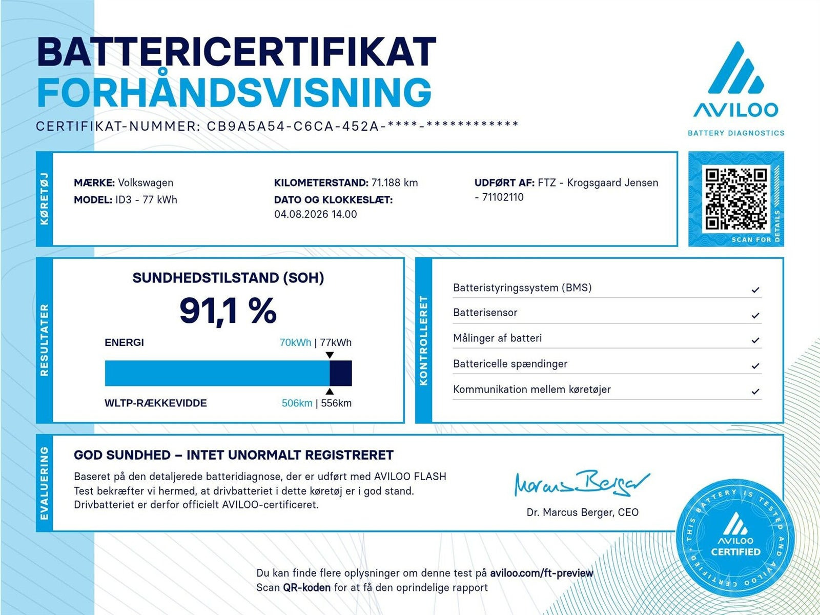 Hvid VW ID.3 fra 2021