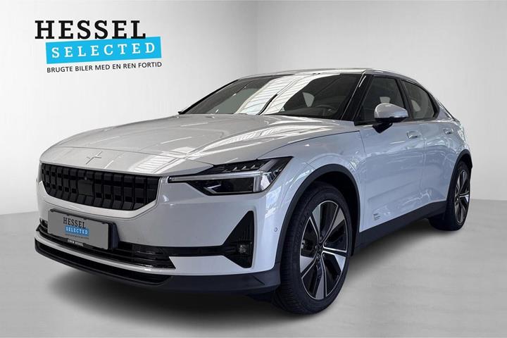 Grå Polestar 2 fra 2023 set udefra