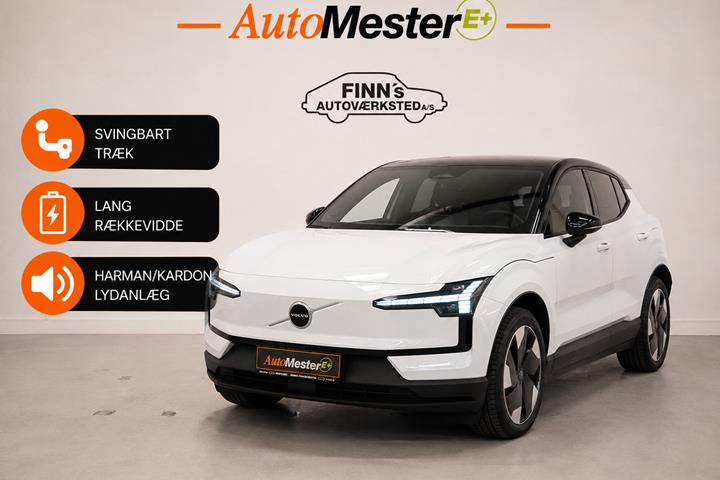 Hvid Volvo EX30 fra 2025 set udefra