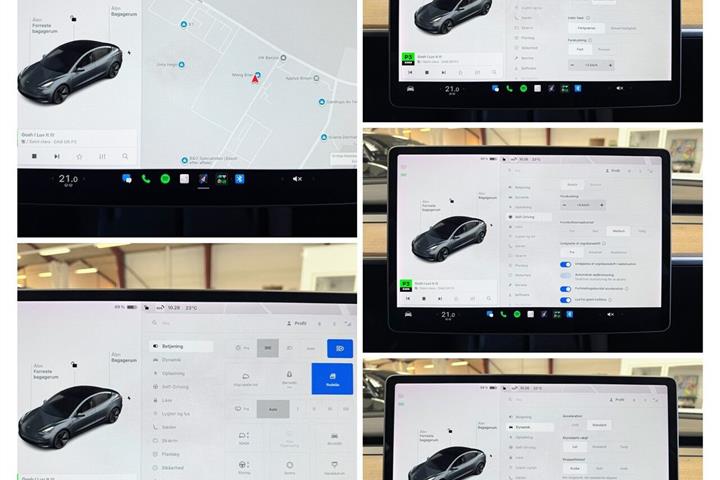 Grå Tesla Model 3 fra 2022