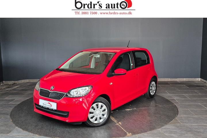 Rød Skoda Citigo fra 2017 set udefra