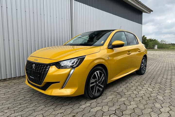 Gul Peugeot 208 fra 2020