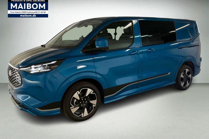Blå Ford E-Transit Custom 320 L1 fra 2026