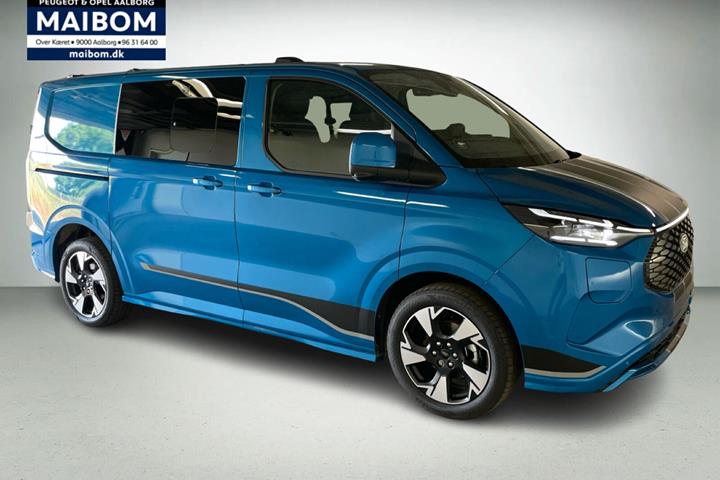 Blå Ford E-Transit Custom 320 L1 fra 2026