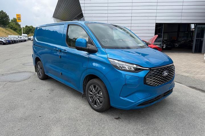 Blå Ford E-Transit Custom 320 L1 fra 2026