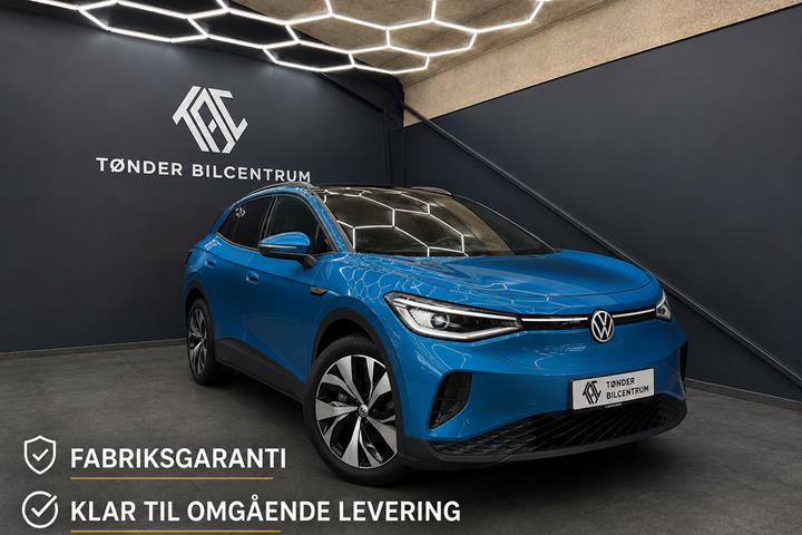 Blå VW ID.4 fra 2025 set udefra