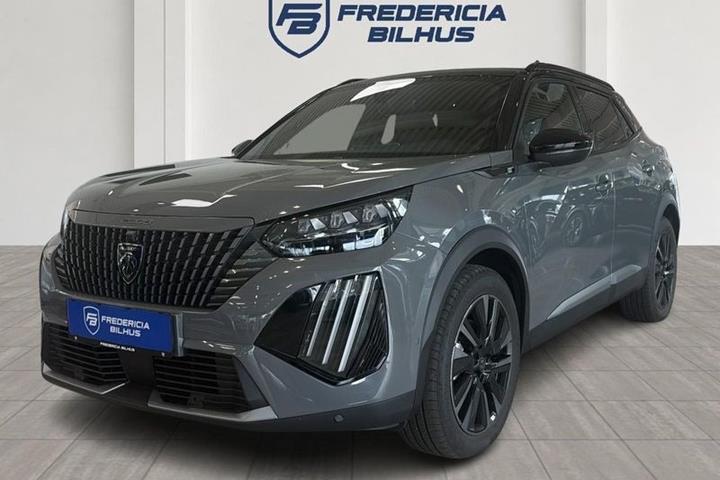 Grå Peugeot e-2008 fra 2025 set udefra