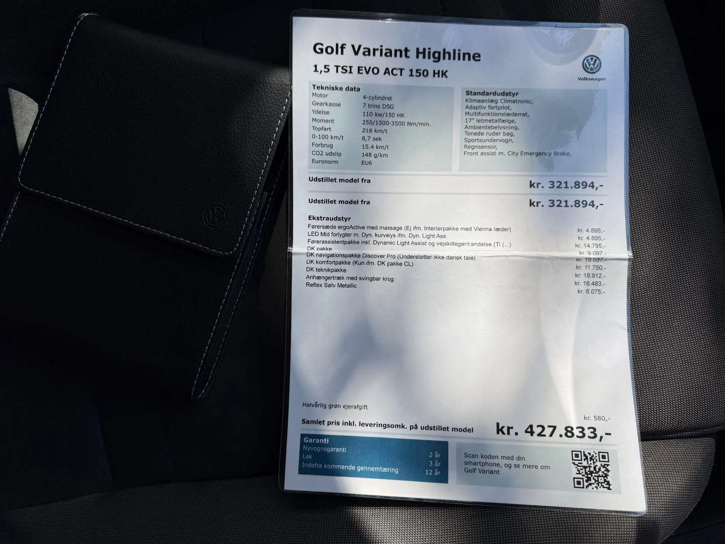 Grå VW Golf VII fra 2019