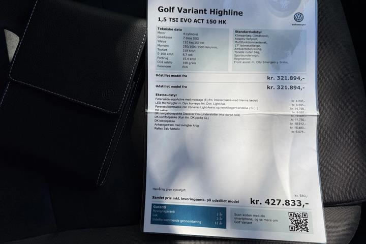 Grå VW Golf VII fra 2019