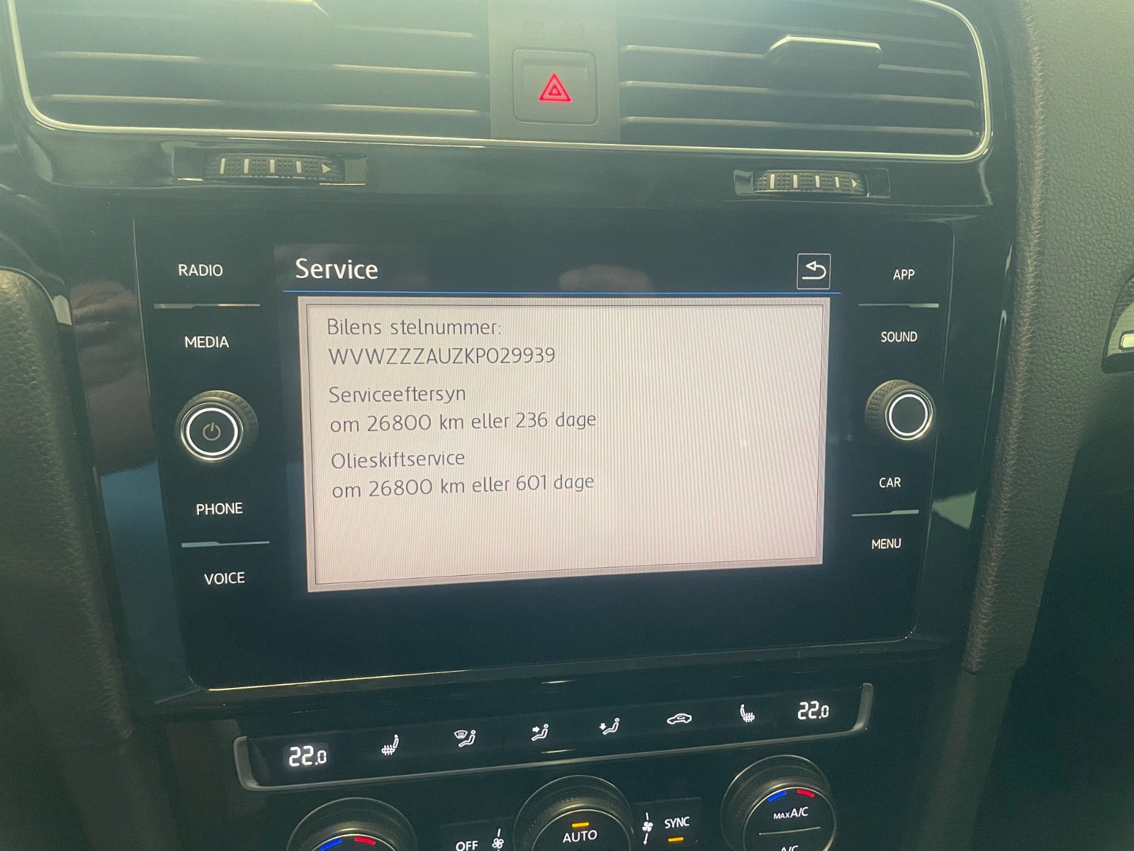 Sølv VW Golf VII fra 2019