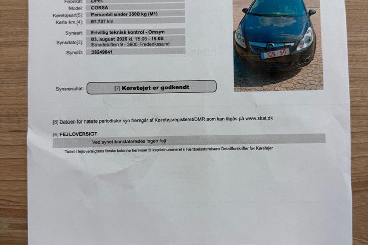 Grøn Opel Corsa fra 2007
