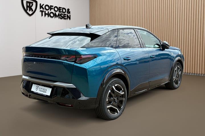 Blå Peugeot e-3008 fra 2025