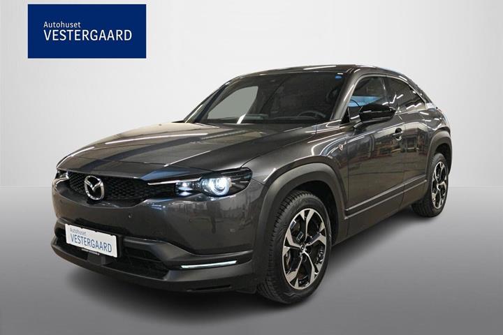 Grå Mazda MX-30 fra 2024 set udefra