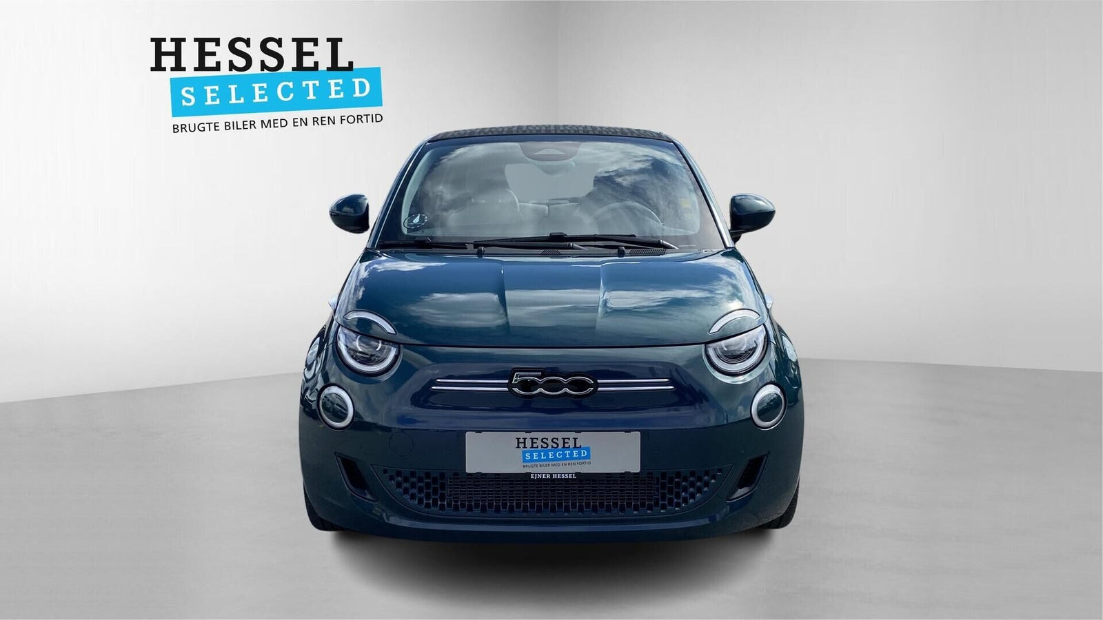 Blå Fiat 500e fra 2023