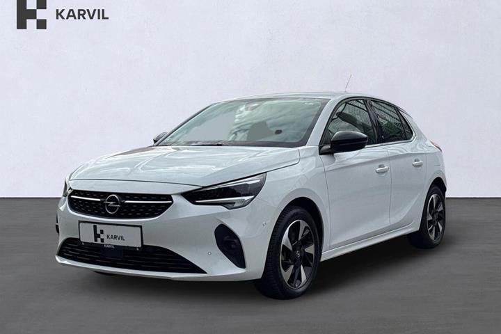 Hvid Opel Corsa-e fra 2022 set udefra