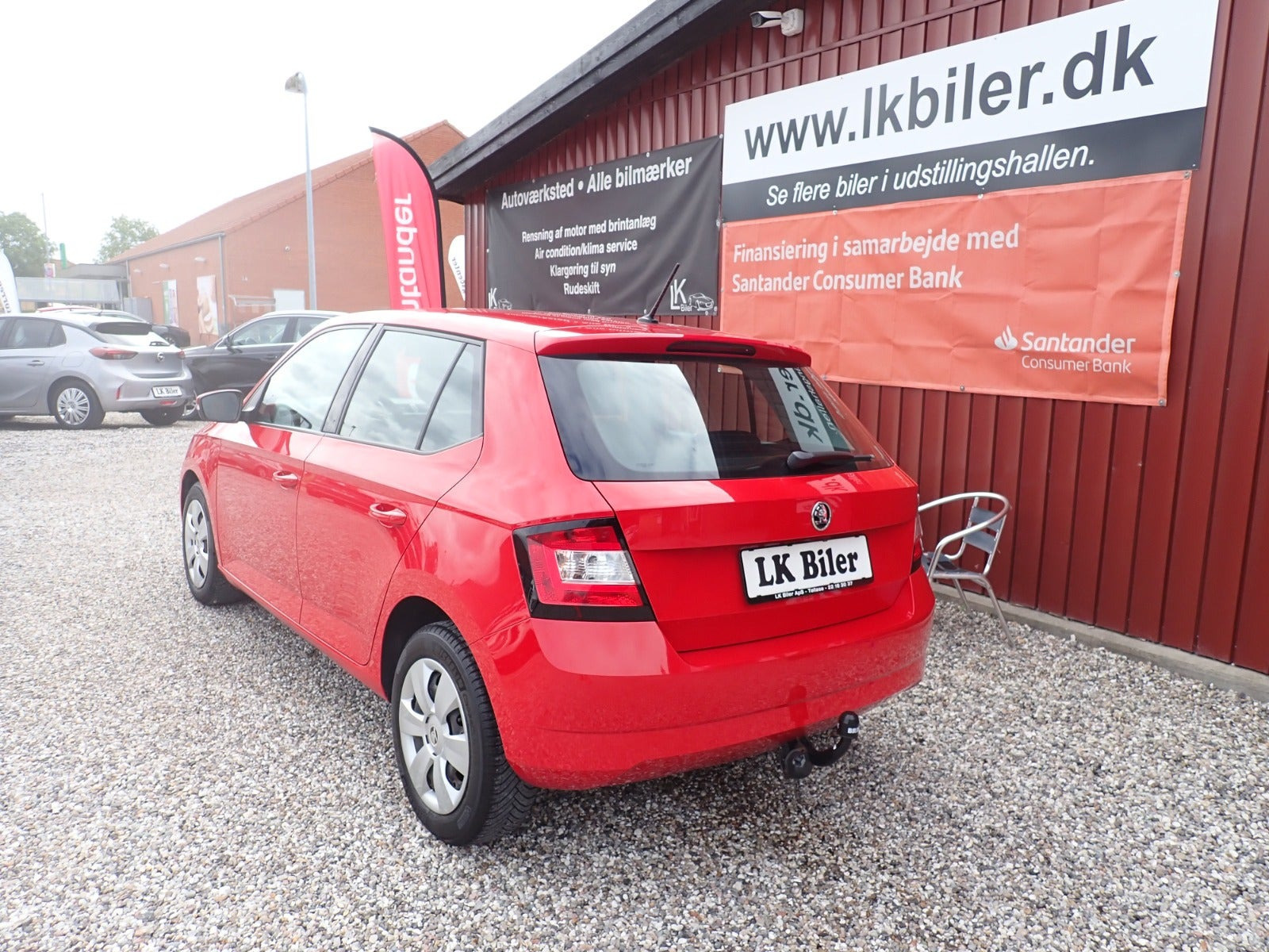 Rød Skoda Fabia fra 2015